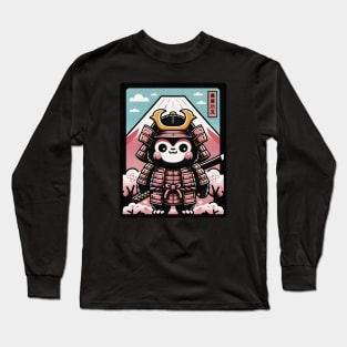 Cute cartoon Kawaii a stout gorilla samurai armor fuji mount blossom Long Sleeve T-Shirt